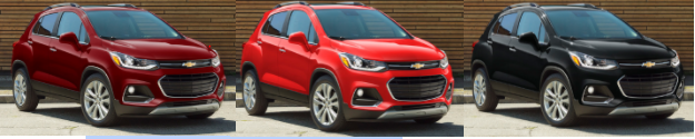 Color Rojo Escarlata, Rojo Lava y Negro Ónix del Chevrolet Trax 2018